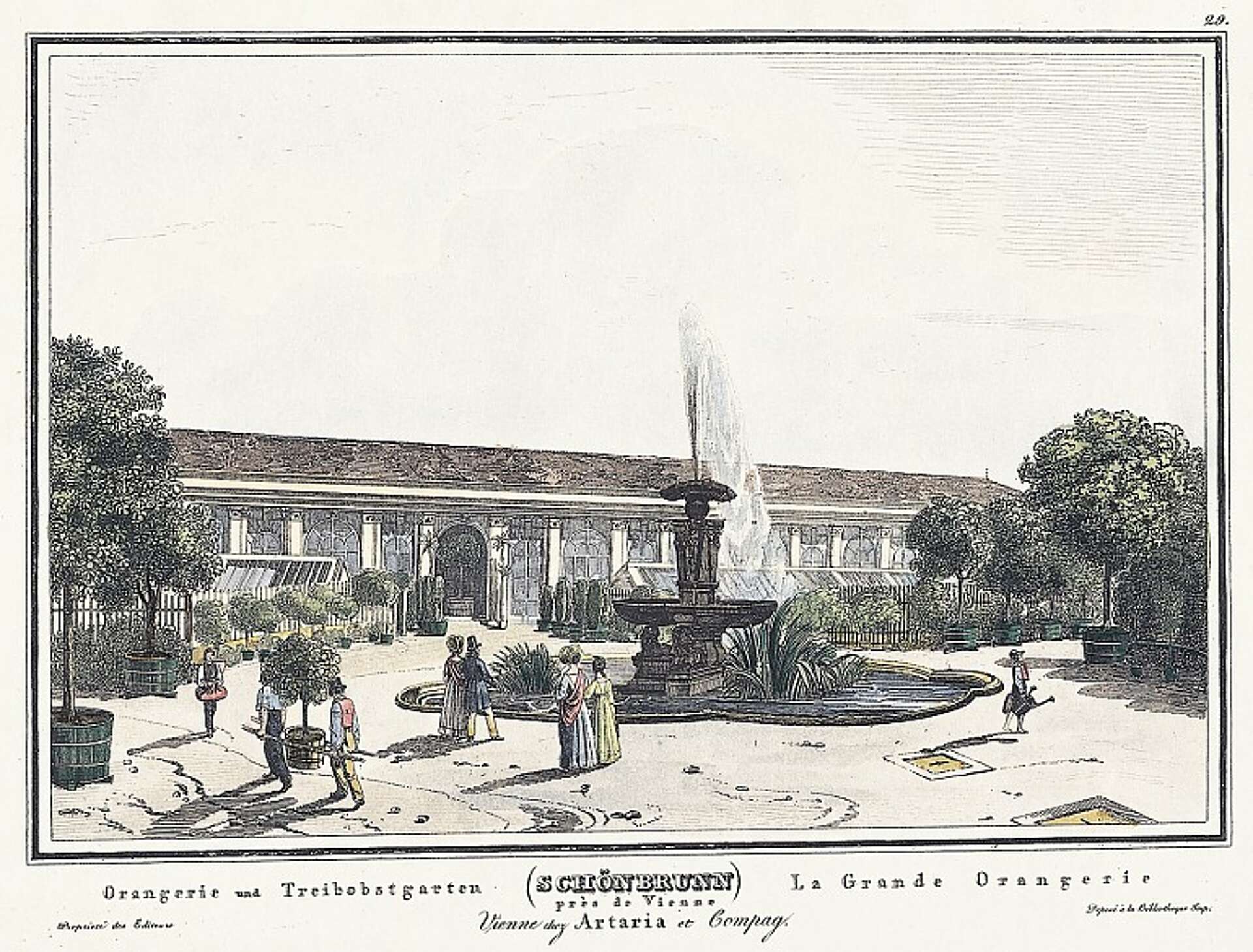 Orangery and fruit orchard Copper engraving