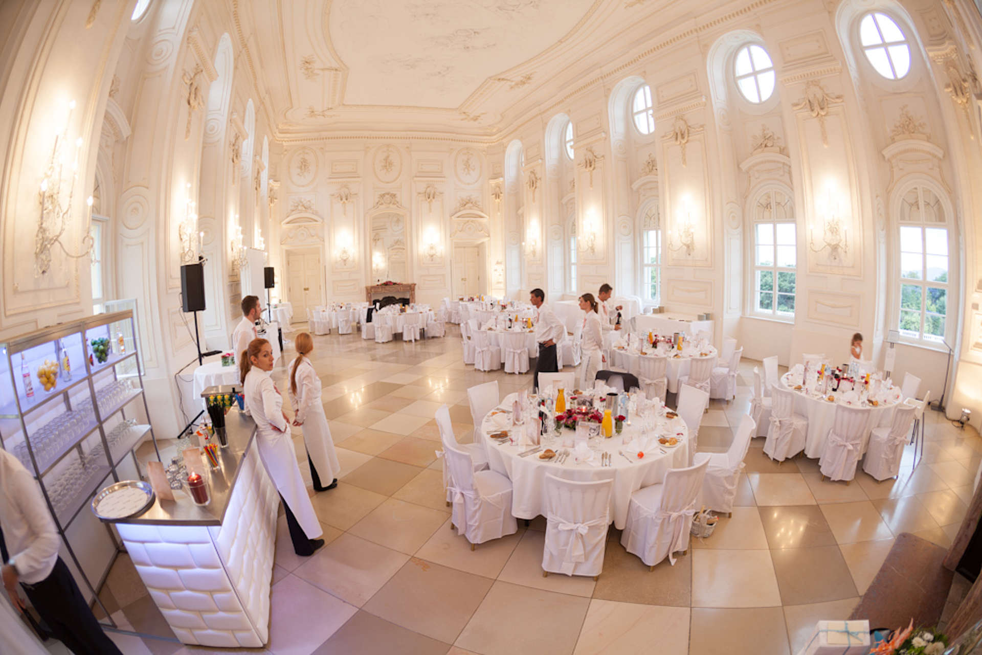 Festsaal für Hochzeit auf Schloss Hof