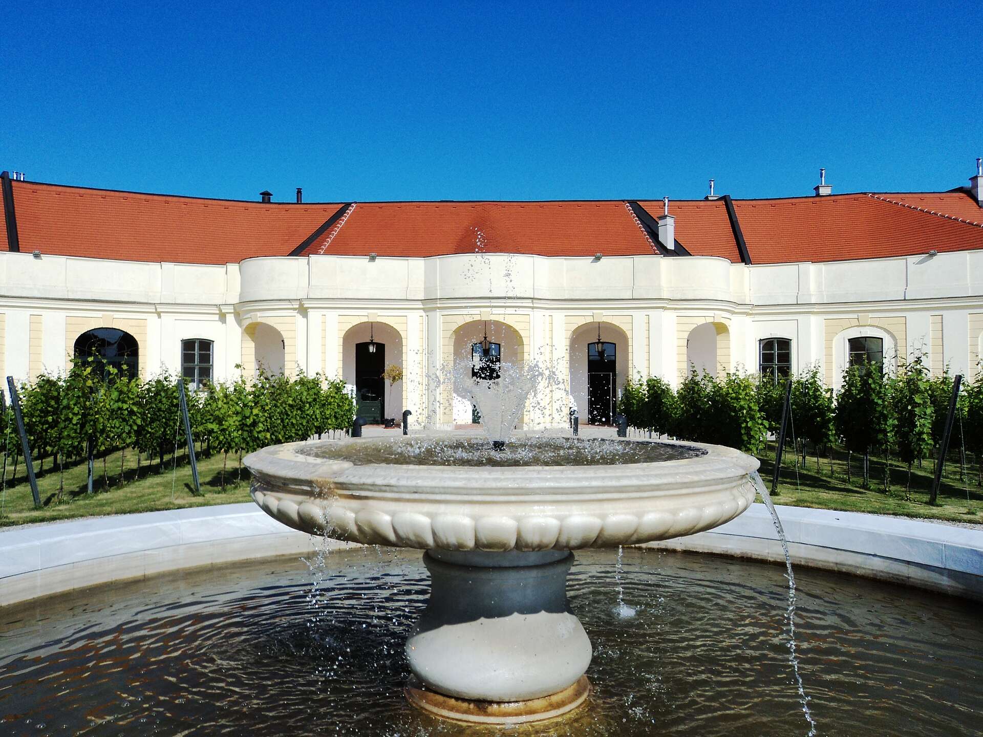 Orangery garden with fountain